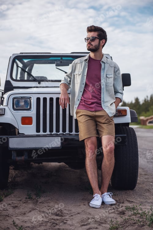 Preview: Man travelling by car
