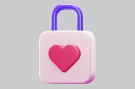 Preview: Pink padlock with heart design