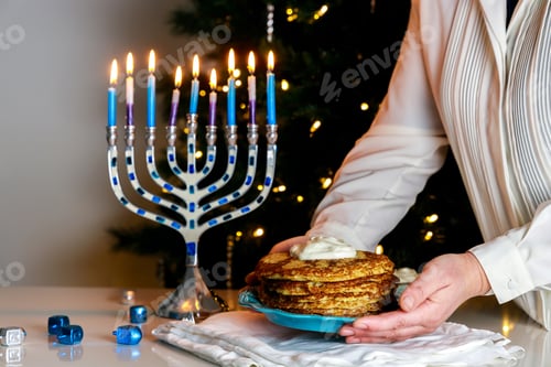 Preview: The crispy potato latkes served during Hanukkah are traditional Jewish food dish.