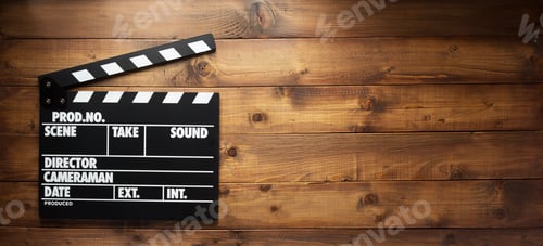 Preview: Classic Film Slate on Rustic Wooden Surface