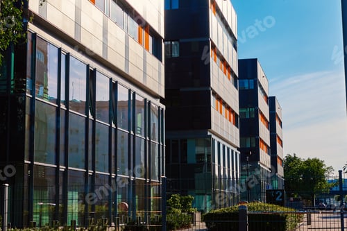 Preview: Modern office building with green trees