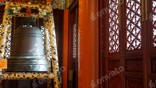 Preview: bell inside a buddhist temple in hong kong