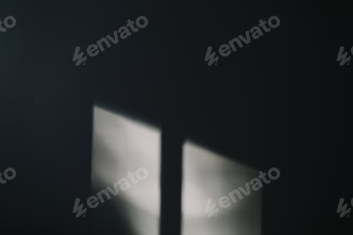 Preview: Abstract shadow and lights on white wall from window, monochrome, black and white