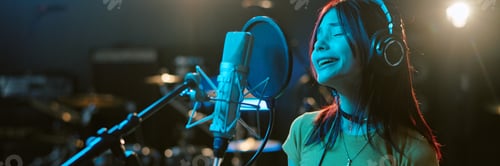 Preview: Header with Girl Singing at Studio