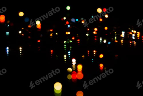 Preview: colored blurred bokeh christmas garlands