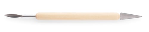 Preview: One wooden clay crafting tool isolated on white, top view