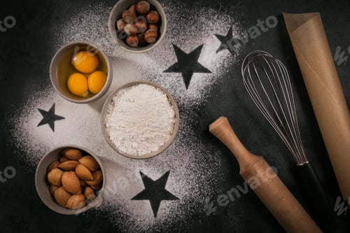 Preview: Bakery background for cooking Christmas baking