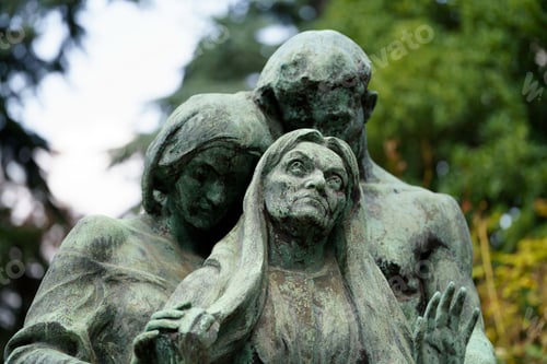 Preview: Cimitero Monumentale, historic cemetery in Milan, Italy: a tomb