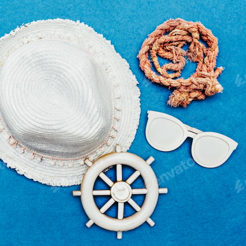 Preview: Sea, beach, vacation, Travel set. Minimal art design