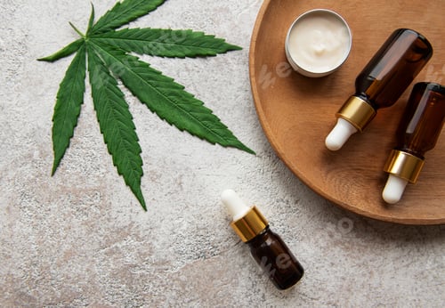 Preview: CBD oil, hemp tincture, cannabis cosmetic product for skin care.