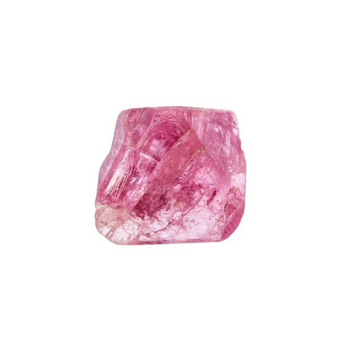 Preview: raw pink spinel crystal isolated on white