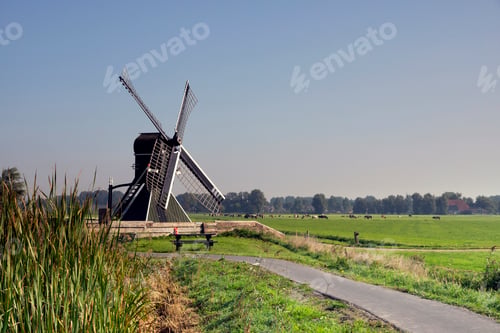 Preview: Windmill the Terpensmole near the Frisian city IJlst