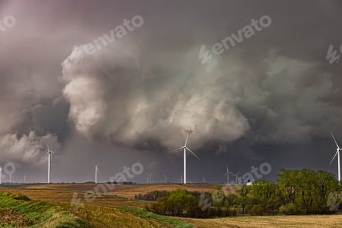 Preview: A severe storm moves over wind turbines in Iowa