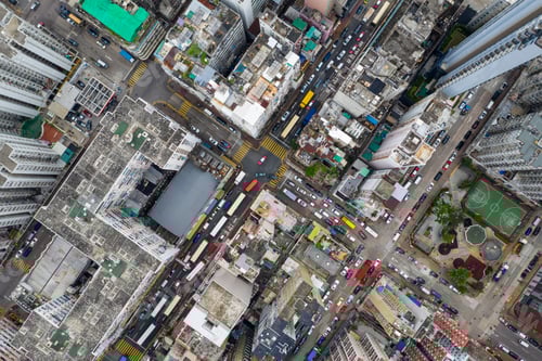 Preview: Sham Shui Po, Hong Kong 07 May 2019: Aerial view of Hong Kong city