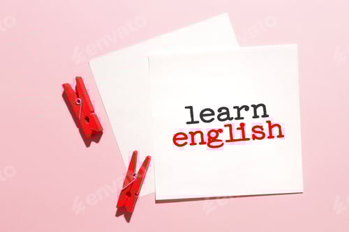 Preview: Learn English word written on card.
