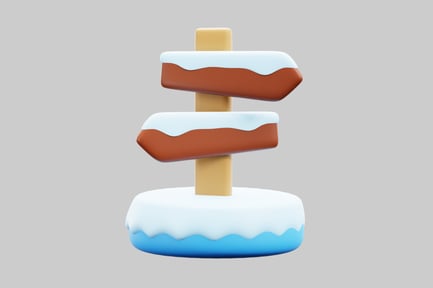 Preview: Snowy directional sign