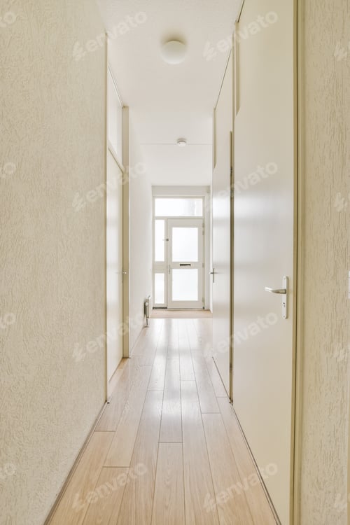 Preview: Beautiful light corridor with wooden floor