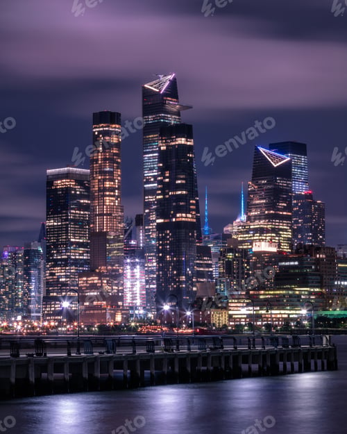 Preview: Hudson yards view at night from Hudson River
