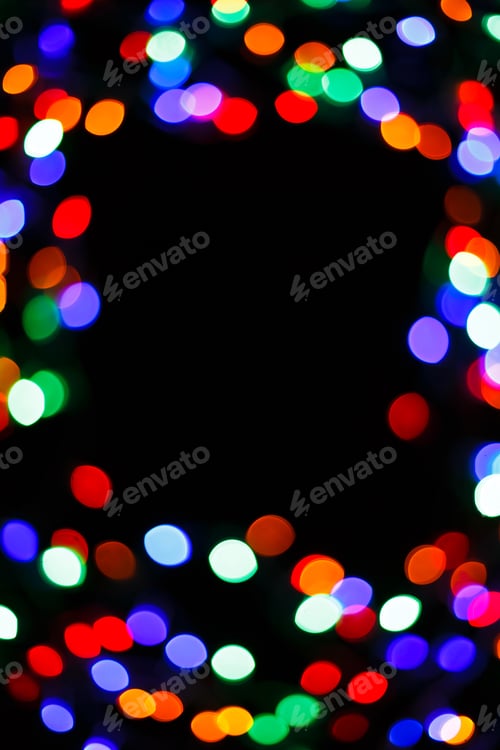 Preview: Color light blurred bokeh background, unfocused.