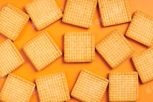 Preview: Cookies on orange background.