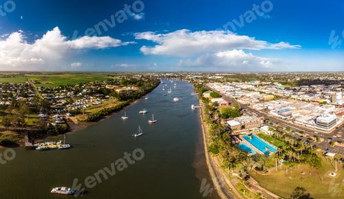 Preview: Aerial drone view of Bundaberg, Queensland, Australia