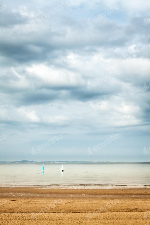 Preview: Two small sailboats on Portobello beach