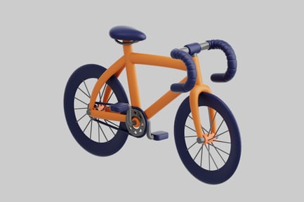 Preview: Orange bicycle with blue accents
