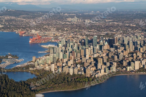 Preview: Aerial view of Downtown Vancouver City, British Columbia, Canada