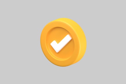 Preview: Golden coin with checkmark symbol