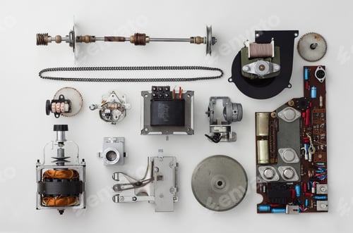 Preview: Parts of a vintage film projector
