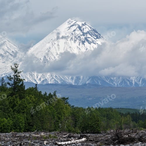 Preview: Beautiful View of Kamen Volcano. Russia, Kamchatka