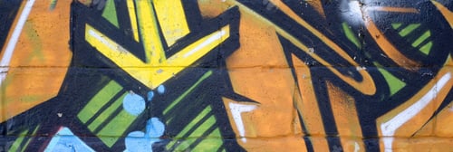 Preview: Fragment of colored street art graffiti paintings with contours and shading close up