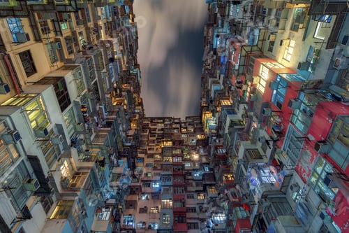 Preview: Hong Kong Downtown, China. Financial district in city in Asia. Skyscraper buildings