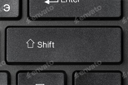 Preview: Black laptop keyboard close up. Macro photo