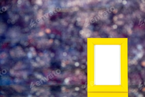 Preview: front view yellow picture frame on light-bright background portrait photo color present family gift
