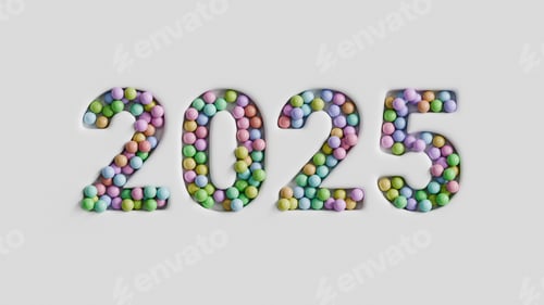 Preview: New Year holidays event background, 2025 numbers