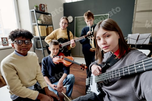 Preview: School Music Band Taking Selfie