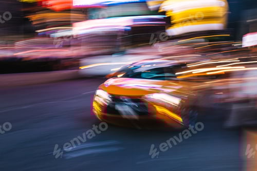 Preview: Blurred Scene of YellowCab in Manhattan, New York
