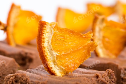 Preview: Delicious chocolate brownies with orange creme.