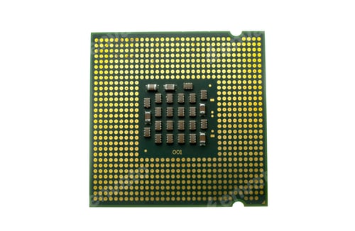 Preview: Realistic cpu back view processor chip isolated on white