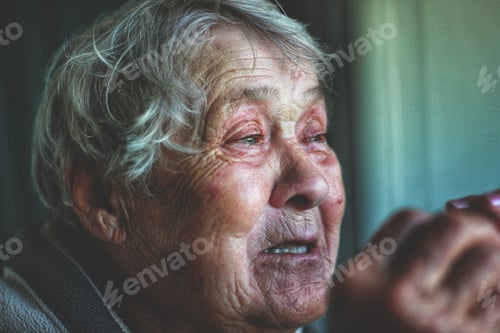 Preview: Senior Woman Face Close Up With Gray Hair