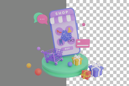 Preview: Online Shopping 3D Icon