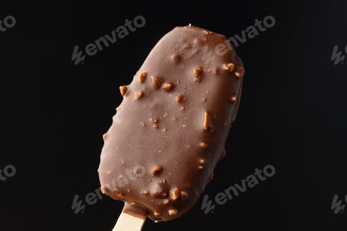 Preview: Chocolate cake pops ice cream on black background