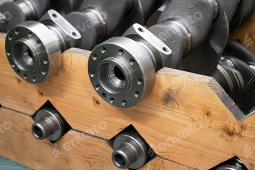 Preview: New engine crankshaft. Spare part.