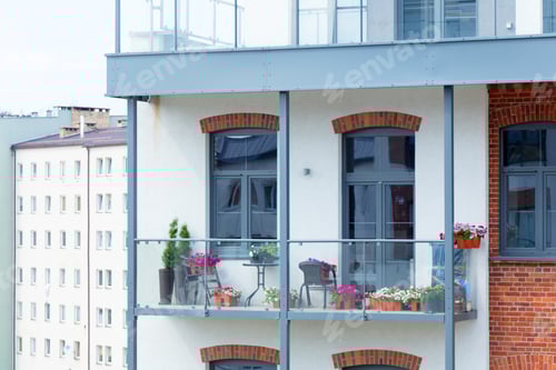 Preview: View at balcony with flowers