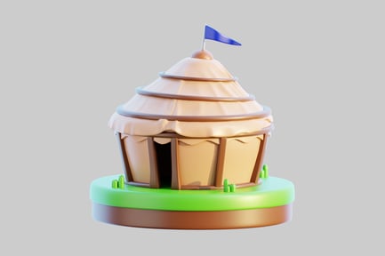 Preview: Cartoon tent gaming asset