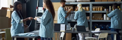 Preview: Volunteers Organizing Supplies in Warehouse Setting