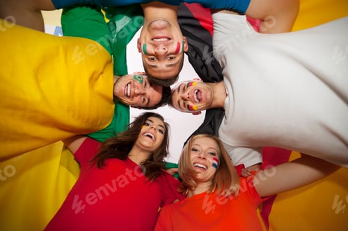 Preview: Group of multi national football fans