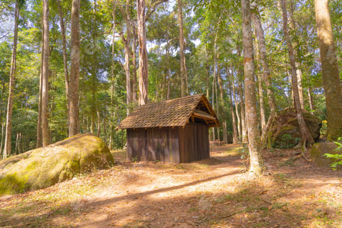 Preview: Abandoned hut cottage political military school, Phu Hin Rong Kla National Park,Thailand