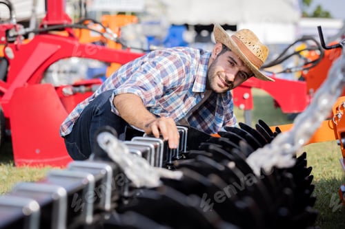 Preview: A farmer interesting with Product Launches and Innovations for agriculture in machinery expo.